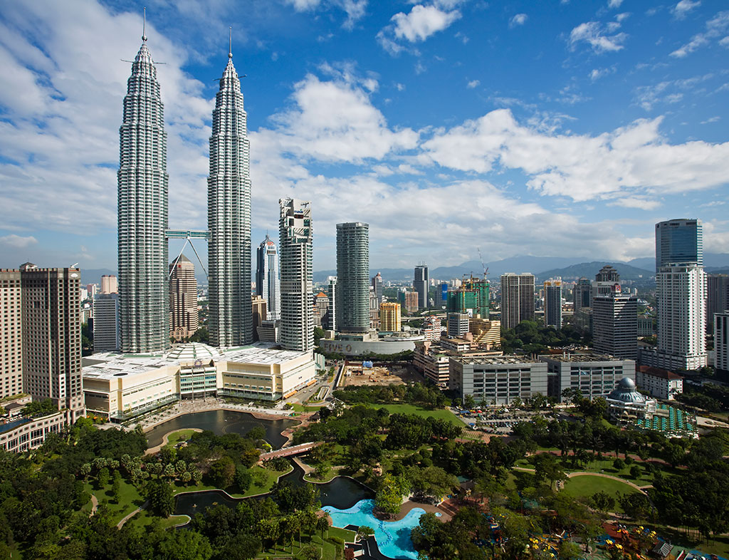 The Lake Gardens sit at the foot of the Petronas Towers