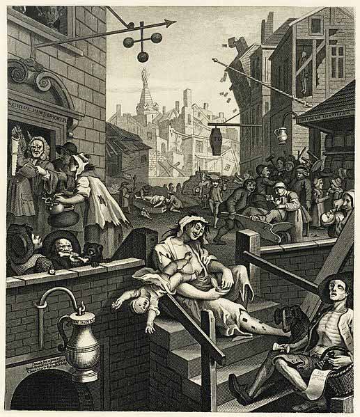 Hogarth's Gin Lane. Click on the image for a larger version