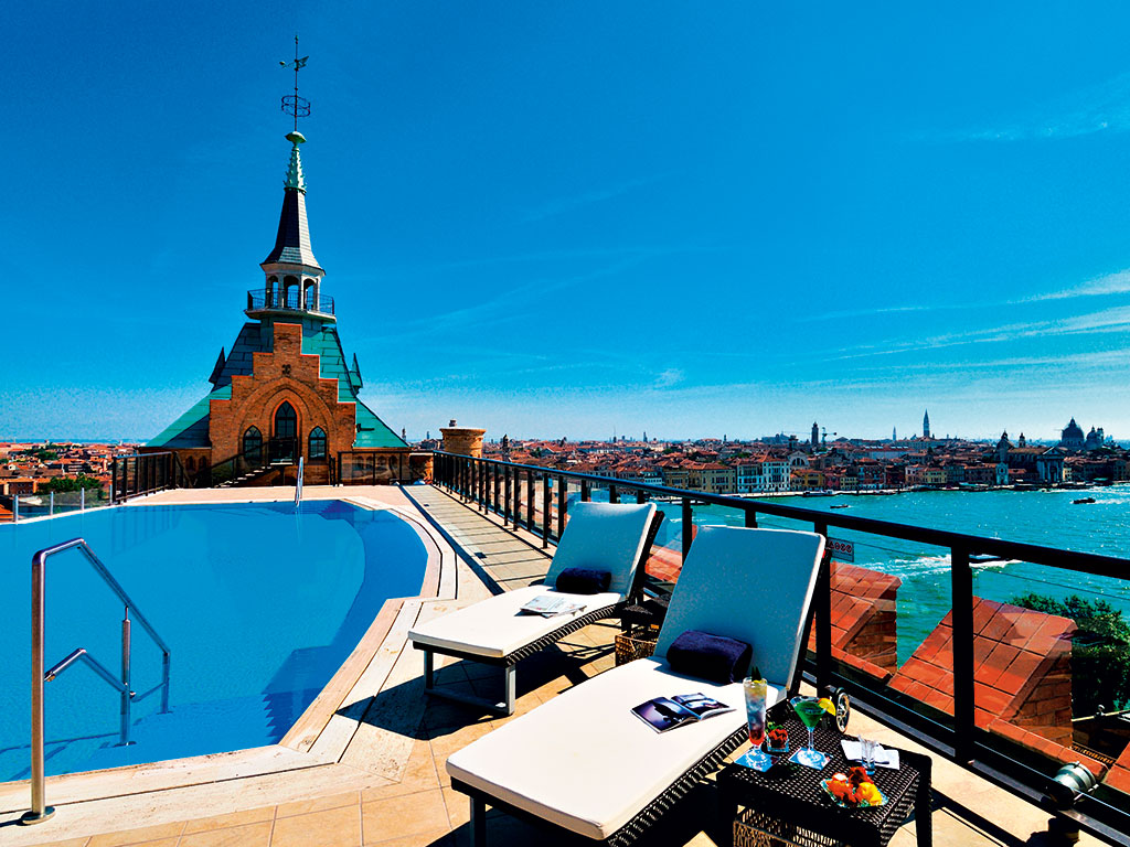 The Hilton Molino Stucky Venice offers gorgeous views over the old city