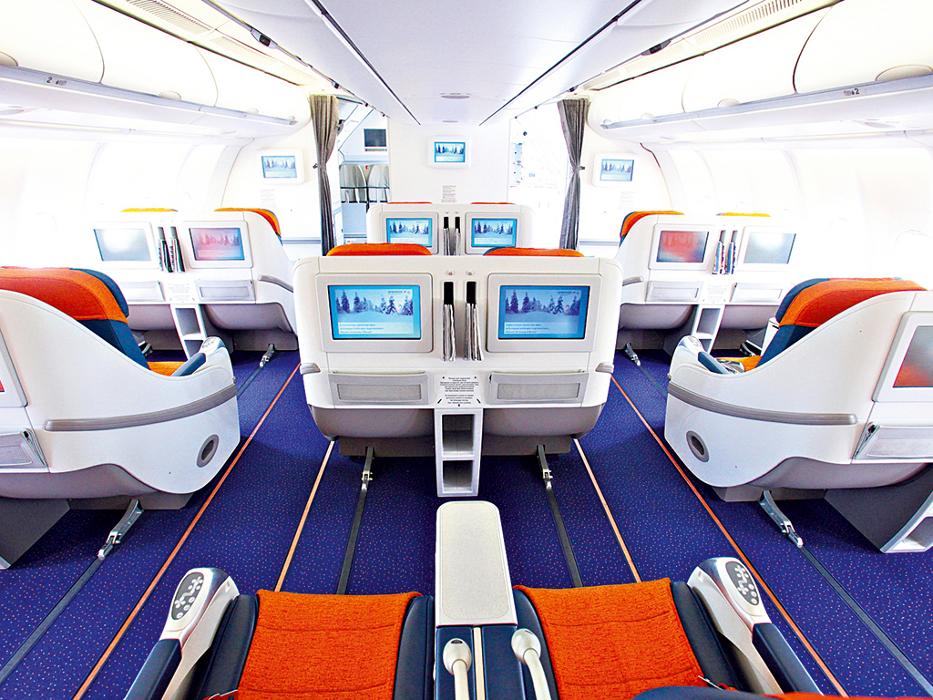 The interior of an Aeroflot plane