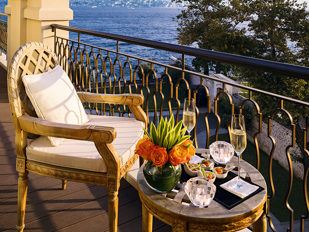 The hotel offers magnificent views of Istanbul and the Bosphorus