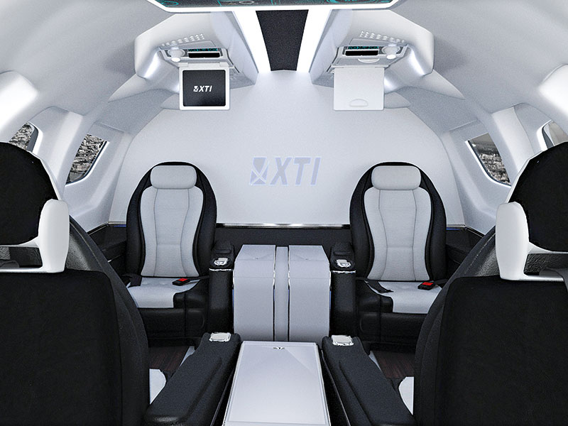 The planned interior of the TriFan 600 private jet