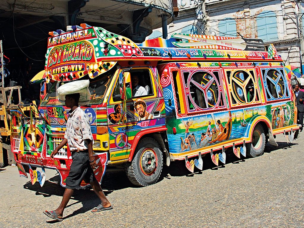 One of Haiti's famously colourful buses