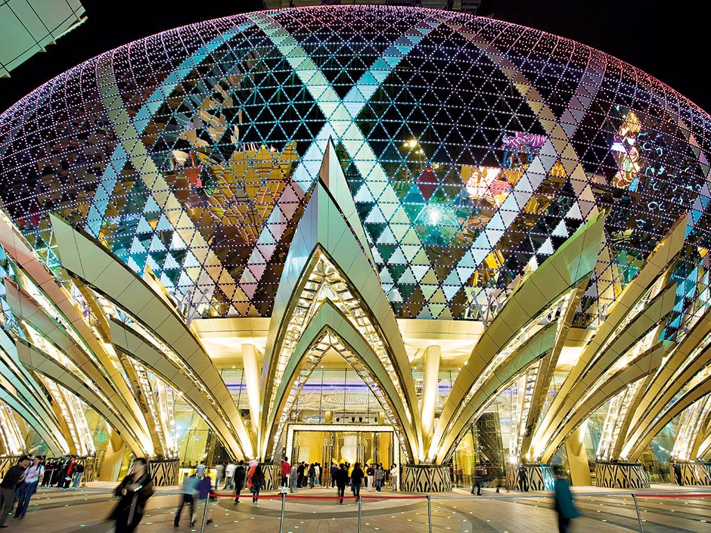 The dome of Grand Lisboa, a 47-floor hotel and casino in Macau