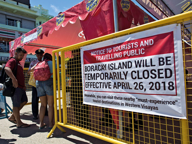 In April, the Philippine Government was forced to close the country’s top tourist destination, the island of Boracay, for six months.
