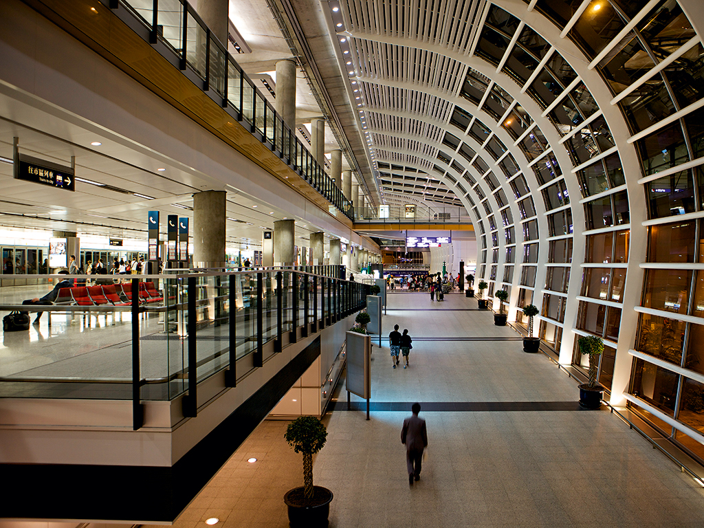 While long-haul travel can be tiresome, passengers are now spoilt for choice when it comes to stopover destinations, with airports such as Hong Kong International (pictured) offering a wealth of entertainment, restaurants and outlets to explore