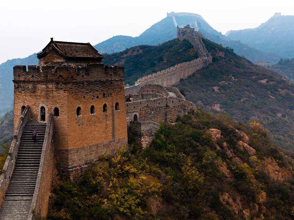 The Great Wall of China, which attracts up to 10 million people a year. A lack of maintenance to the site threatens the existence of one of the country's greatest tourist attractions