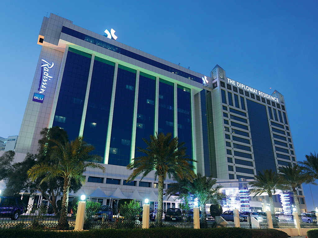 The Diplomat Radisson Blu, which is located in the Kingdom of Bahrain. The hotel offers contemporary Middle Eastern design as well as a host of digital tools to help travellers enjoy their stay