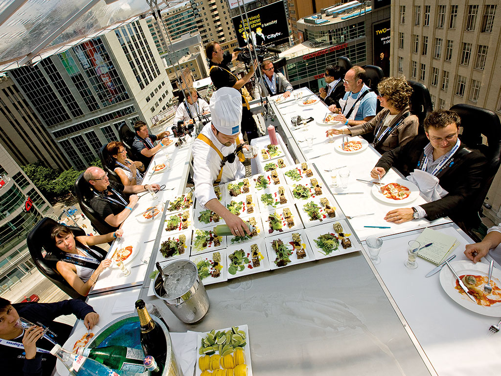 Dinner in the Sky originated in Belgium, but has since taken place all over the world