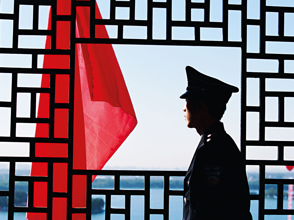 A soldier in Beijing, China. While the country's leaders may still officially adhere to Marxism-Leninism and pay homage to its ideological founders, its guiding ideology seems to reflect a more nationalist development agenda