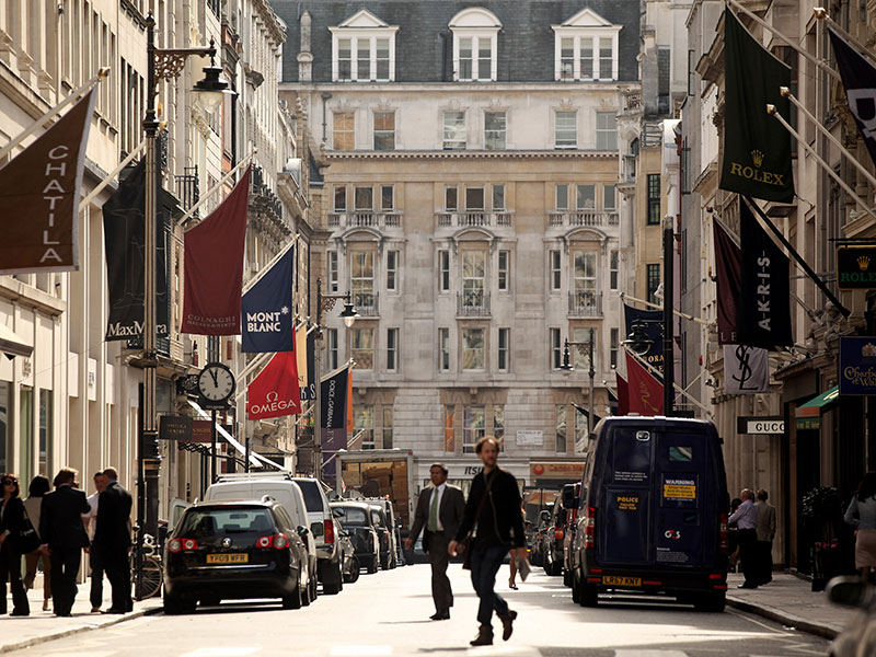 New Bond Street, London. In spite of a series of recent terror attacks, tourism in the UK is on the rise, largely thanks to a weak pound following the country's Brexit vote