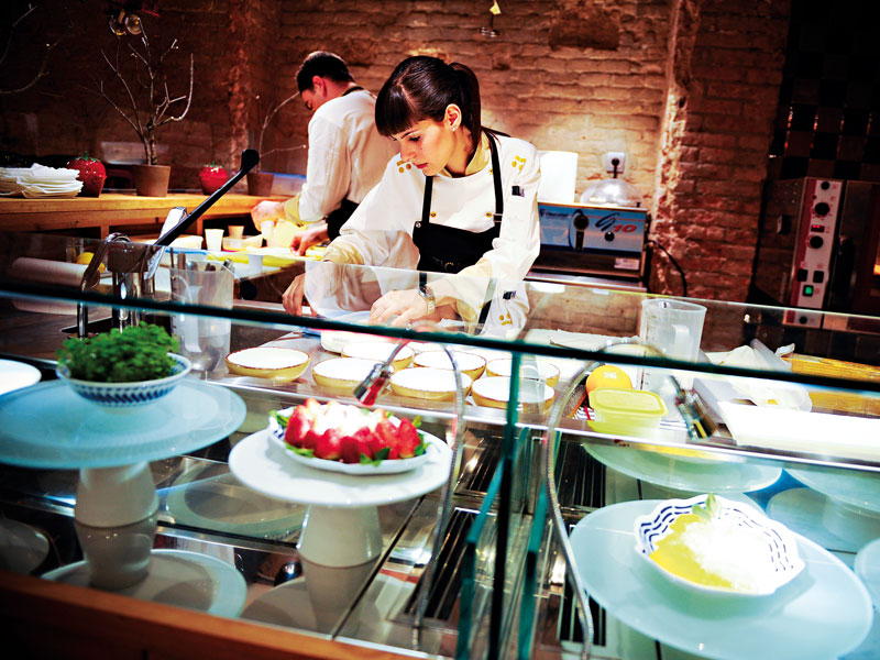 A chef prepares for service at Barcelona's Tickets restaurant