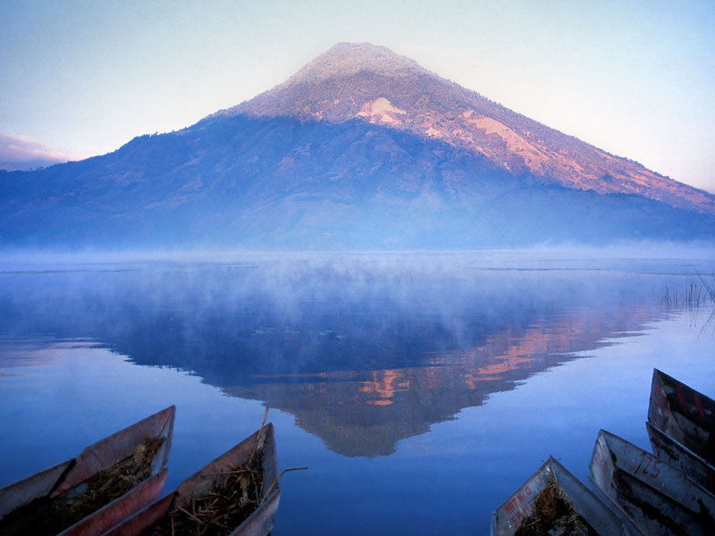 Lake Atitlán, the deepest lake in Central America, was formed out of a massive volcanic crater and is one of the most impressive sights on the subcontinent